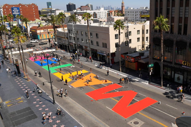 L.A. making permanent All Black Lives Matter mural on Hollywood Boulevard to commemorate march that drew thousands in June 14