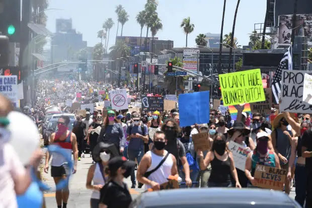 L.A. making permanent All Black Lives Matter mural on Hollywood Boulevard to commemorate march that drew thousands in June 14