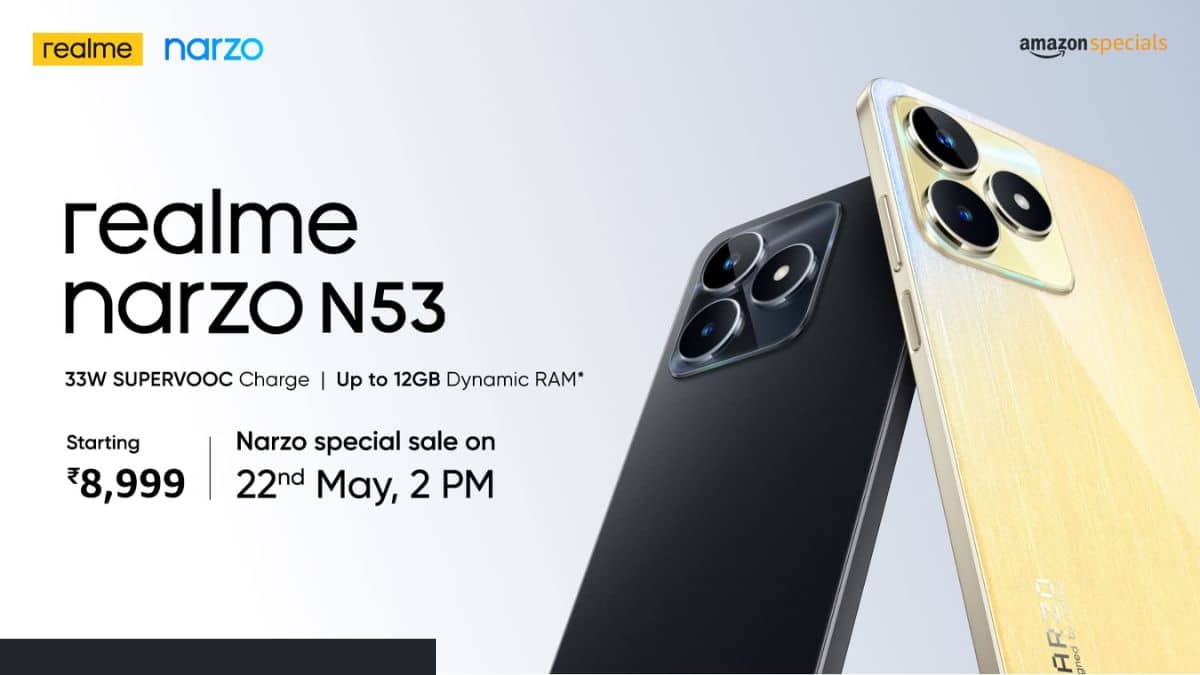 The Realme Narzo N53 with 33W SuperVOOC charging has been released in India. 12