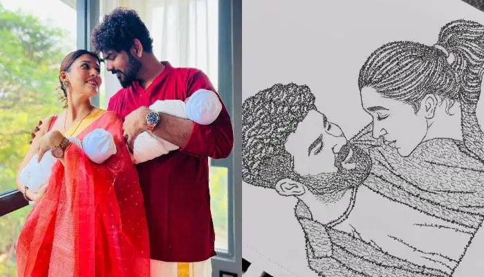 Nayanthara And Vignesh Shivan Obtain Portrait Of Themselves Made With Children, Uyir And Ulagam's Identify 1